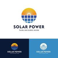 solenergi, solenergi kraft logotyp vektor ikon illustration