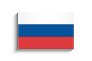 platt rektangel ryssland flagga ikon vektor