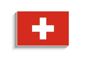 platt rektangel schweiz flagga ikon vektor