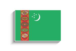 eben Rechteck Turkmenistan Flagge Symbol vektor