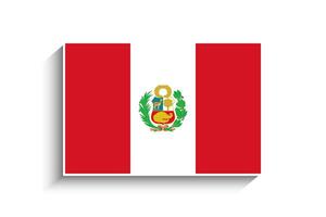 eben Rechteck Peru Flagge Symbol vektor