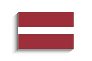eben Rechteck Lettland Flagge Symbol vektor