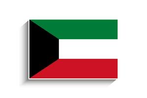 platt rektangel kuwait flagga ikon vektor