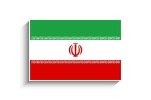 platt rektangel iran flagga ikon vektor