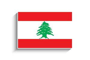 eben Rechteck Libanon Flagge Symbol vektor