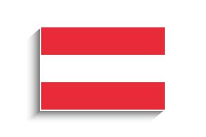 eben Rechteck Österreich Flagge Symbol vektor