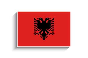 eben Rechteck Albanien Flagge Symbol vektor