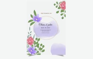 schönes Aquarellhochzeitsschablonendesign. vektor