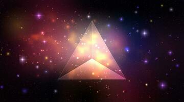 Galaxis Nebel Hintergrund Vektor Illustration mit Dreieck