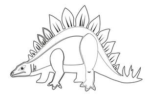 Dinosaurier Farbe Seite zum Kinder. Kinder Färbung Buch. Dinosaurier Stegosaurus isoliert. dino. Bild Feind Kinder. eben Vektor Illustration.