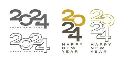 2024 Nummer Design. 2024 glücklich Neu Jahr Logo Text Design. Vektor Illustration Logo zum Vorlage, Tagebücher, Notizbücher, Kalender.