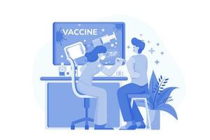 Der Arzt injiziert seinem Patienten einen Impfstoff vektor