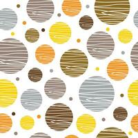 sömlös mönster skön brun och gul cirkel form vektor