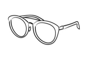 Linie Symbol einstellen von anders Stil Brille . vektor
