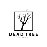 Dürre Logo, trocken Baum Logo Design mit einfach, minimalistisch und modern Vektor Linie Stil