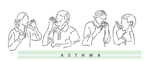 linje konst vektor av astma medvetenhet.