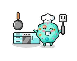 amöba tecken illustration som en kock lagar mat vektor