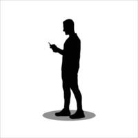 Mann mit Telefon Lager Vektor Illustration