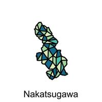 Karta stad av nakatsugawa design, hög detaljerad vektor Karta - japan vektor design mall, lämplig för din företag