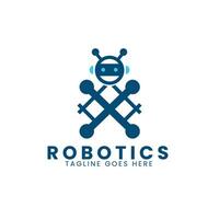 robotik logotyp design mall vektor