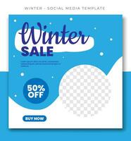 Winter Weihnachten Verkauf Blau Weiß Sozial Medien Post Vorlage Design, Veranstaltung Beförderung Banner Vektor