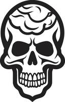Kegel von Schatten schwarz Schädel Emblem im Eis Sahne gestalten eisig Intrigen Eis Sahne Kegel Schädel Logo Vektor