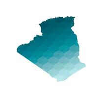 Vektor isoliert Illustration Symbol mit vereinfacht Blau Silhouette von Algerien Karte. polygonal geometrisch Stil. Weiß Hintergrund.