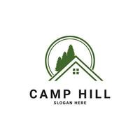 Camping Hügel Resort Logo Design Ideen vektor