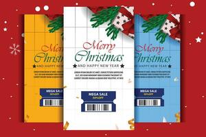 vektor uppsättning av social media posta, berättelse, affisch och baner försäljning glad jul och Lycklig ny år firande. slutet år försäljning flygblad eller berättelse mall