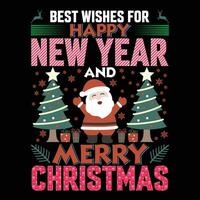 Beste wünscht sich zum glücklich Neu Jahr und fröhlich Weihnachten vektor