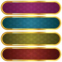 Luxus golden Arabisch islamisch Banner Titel Rahmen transparent Hintergrund Gold Text Box Clip Art vektor