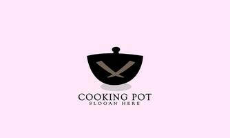 svart matlagning pott, matlagning redskap vektor isolerat på vit bakgrund
