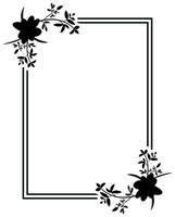 en svart och vit blommig gräns med löv, svart och vit ram med blommor silhuetter. kopia Plats. vektor klämma konst. ,svart och vit ram