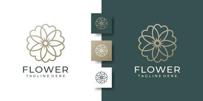 Schönheit Luxus minimalistische Blume Eleganz floral Logo Vorlage vektor