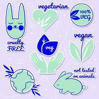 einstellen von vegan Symbole. bio, Ökologie, organisch Logos vektor