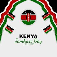 Kenia Jamhuri Tag ist gefeiert jeder Jahr auf 12 Dezember. Gruß Karte Poster mit Kenia Flagge. Vektor Illustration