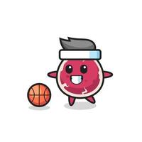 Illustration von Rindfleisch-Cartoon spielt Basketball vektor