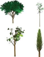 gröna träd vektor uppsättning