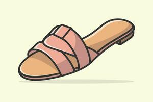 Dame schön eben Slipper Schuh Vektor Illustration. Schönheit Mode Objekte Symbol Konzept. Neu Ankunft Frauen Abend Veranstaltung Slipper Vektor Design.