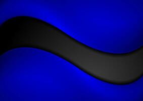 schwarz Blau abstrakt Flüssigkeit Wellen korporativ Hintergrund vektor