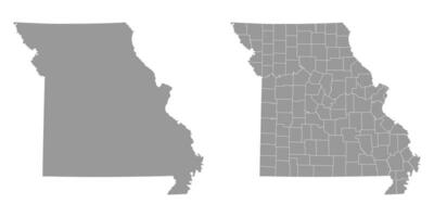missouri stat grå Kartor. vektor illustration.