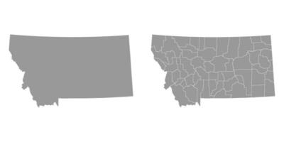 montana stat grå Kartor. vektor illustration.