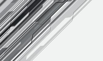 grå cybergeometrisk på vit futuristisk teknikbakgrund vektor