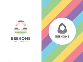 bee house logo design vektor koncept