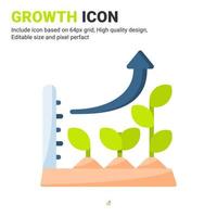tillväxt växt ikon vektor med platt färgstil isolerad på vit bakgrund. vektor illustration graf tecken symbol ikon koncept för digitalt jordbruk, gård, industri, jordbruk, appar och projekt