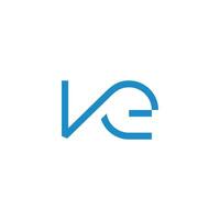 Brief ve einfach geometrisch verknüpft Linie Logo Vektor