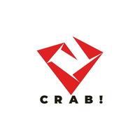 Brief v Krabbe beißen Symbol Logo Vektor
