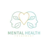 mental Gesundheit. Verstand Therapie Psychologie Logo Design vektor