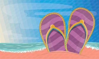 sandaler på sommarlandskapet vid havet vektor