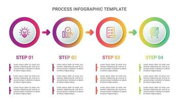 Zeitleiste Infografik zum Geschäft Präsentation mit Symbole, 4 Schritte oder Verfahren. vektor